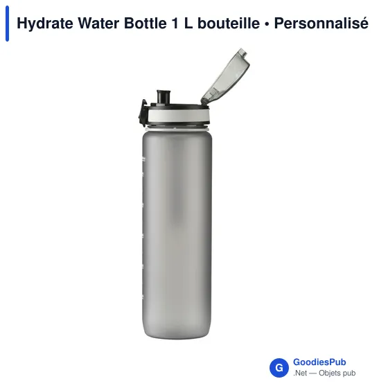 Bouteille d'eau personnalisable Hydrate Water Bottle 1 L avec logo - Image 8
