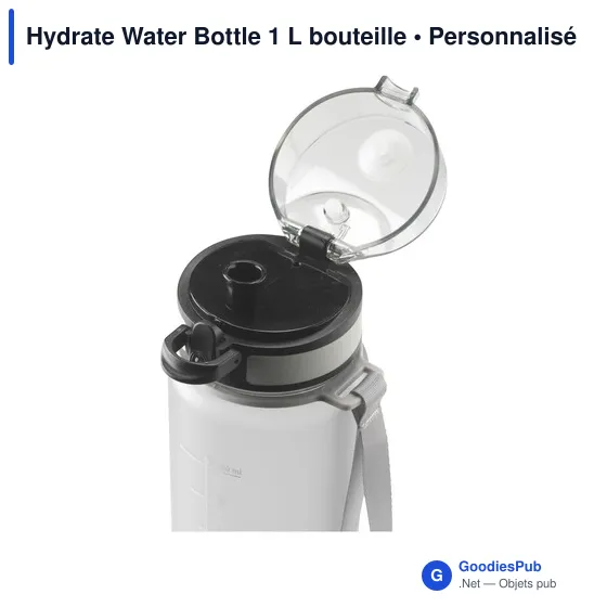 Bouteille d'eau personnalisable Hydrate Water Bottle 1 L avec logo - Image 9