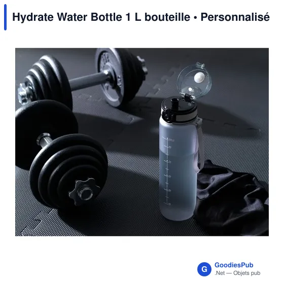 Bouteille d'eau personnalisable Hydrate Water Bottle 1 L avec logo - Image 10