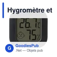 Hygromètre et thermomètre personnalisable avec logo - Kinsley - Miniature 1