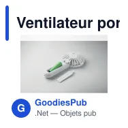 Ventilateur portable personnalisable IBERA avec logo - Miniature 4