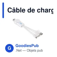 Câble de chargement 2 en 1 personnalisable avec logo - ICAB - Miniature 2