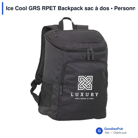 Sac à dos isotherme personnalisable Ice Cool GRS RPET avec logo - Image 9