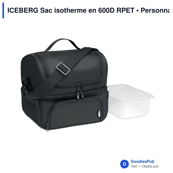 Sac isotherme personnalisable avec logo - RPET 600D - Image 1