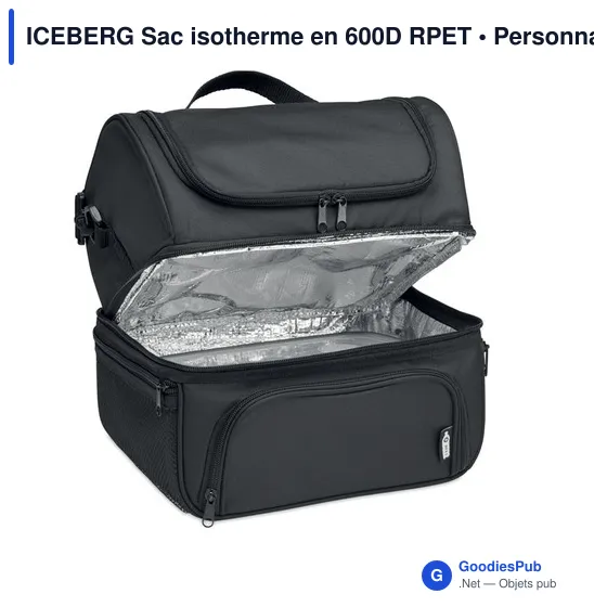 Sac isotherme personnalisable avec logo - RPET 600D - Image 2