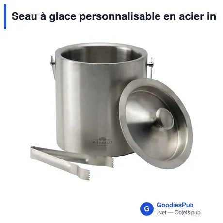 Seau à glace personnalisable en acier inoxydable - IceBucketavec logo