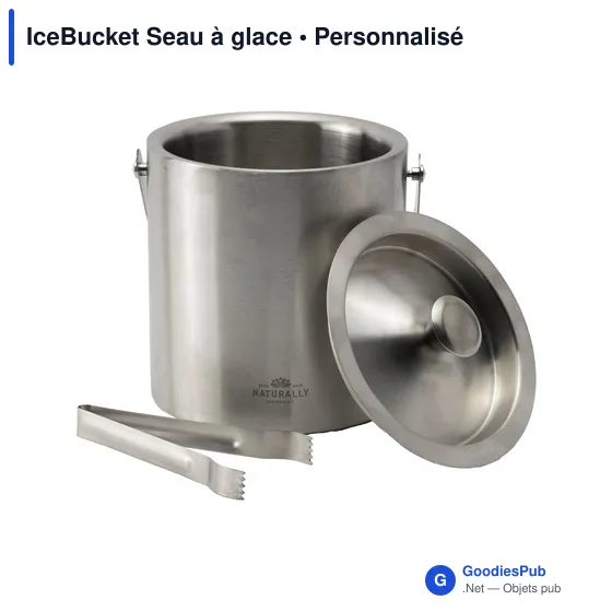 Seau à glace personnalisable en acier inoxydable - IceBucketavec logo - Image 1