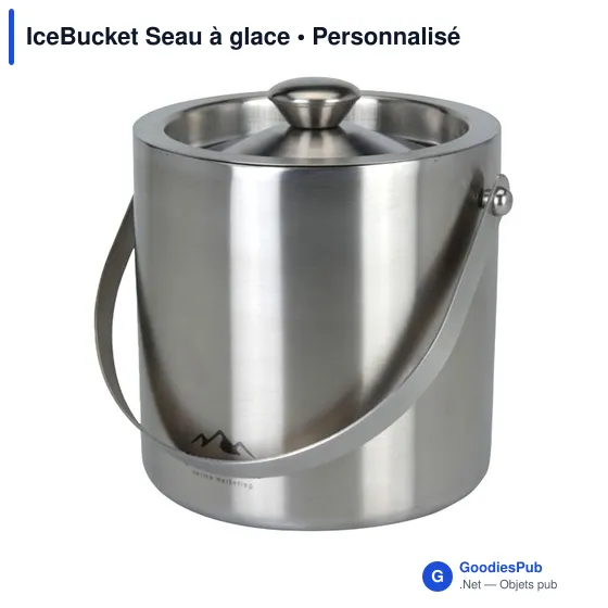 Seau à glace personnalisable en acier inoxydable - IceBucketavec logo - Image 2