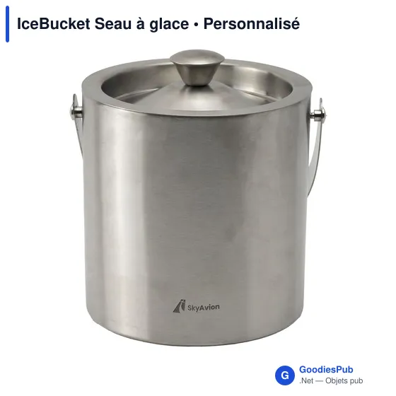 Seau à glace personnalisable en acier inoxydable - IceBucketavec logo - Image 3