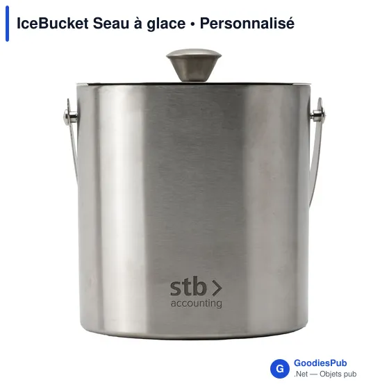 Seau à glace personnalisable en acier inoxydable - IceBucketavec logo - Image 4