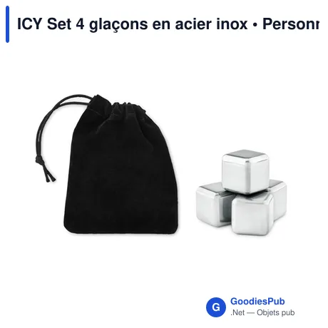 ICY Set 4 glaçons en acier inox