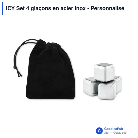 ICY Set 4 glaçons en acier inox - Image 1