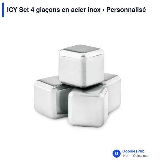 ICY Set 4 glaçons en acier inox - Image 2
