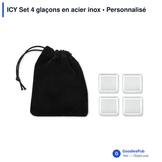 ICY Set 4 glaçons en acier inox - Image 3