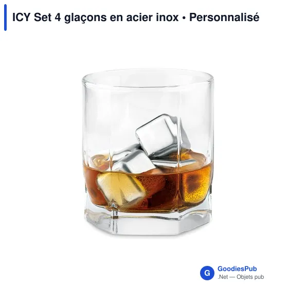 ICY Set 4 glaçons en acier inox - Image 4
