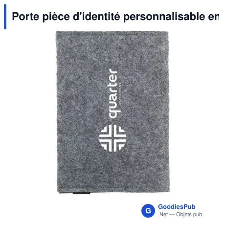 Porte pièce d'identité personnalisable en feutre RPET - Identify GRSavec logo
