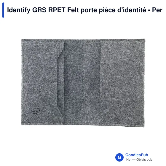Porte pièce d'identité personnalisable en feutre RPET - Identify GRSavec logo - Image 2