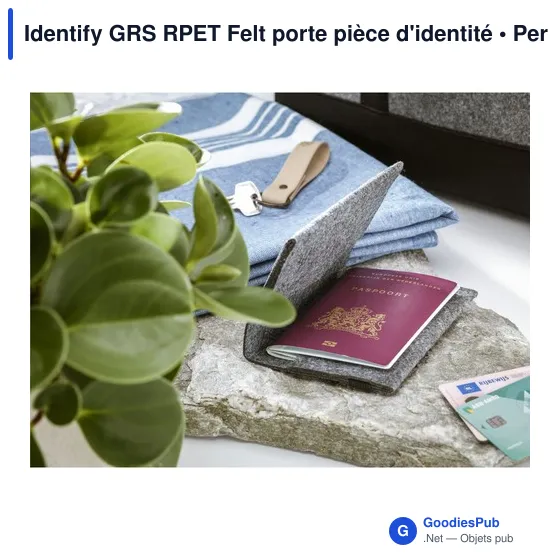 Porte pièce d'identité personnalisable en feutre RPET - Identify GRSavec logo - Image 3