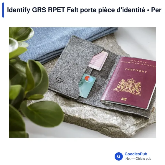 Porte pièce d'identité personnalisable en feutre RPET - Identify GRSavec logo - Image 4