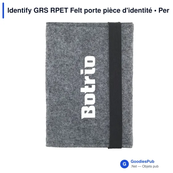 Porte pièce d'identité personnalisable en feutre RPET - Identify GRSavec logo - Image 6