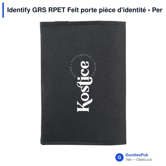 Porte pièce d'identité personnalisable en feutre RPET - Identify GRSavec logo - Image 7