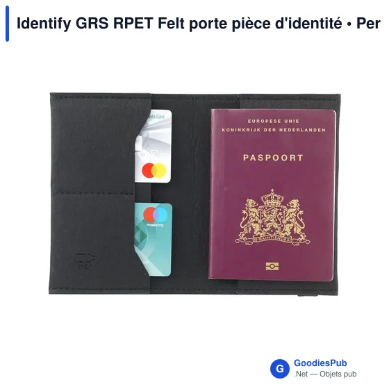 Porte pièce d'identité personnalisable en feutre RPET - Identify GRSavec logo - Image 8