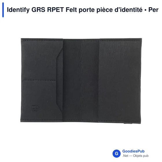 Porte pièce d'identité personnalisable en feutre RPET - Identify GRSavec logo - Image 9