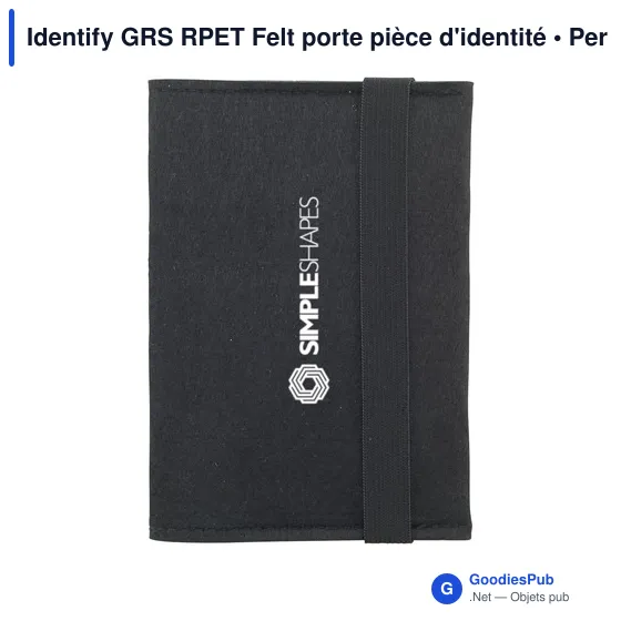 Porte pièce d'identité personnalisable en feutre RPET - Identify GRSavec logo - Image 10