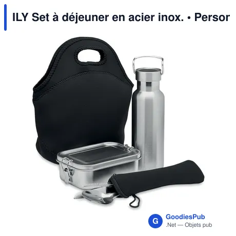 ILY Set à déjeuner en acier inox.