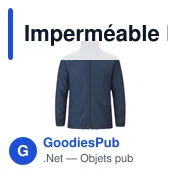 Imperméable personnalisable Bravion avec logo - Miniature 1