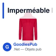 Imperméable personnalisable Hydrus avec logo pour entreprises - Miniature 6