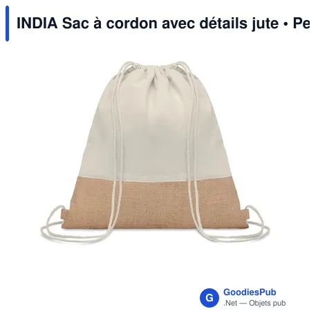 INDIA Sac à cordon avec détails jute