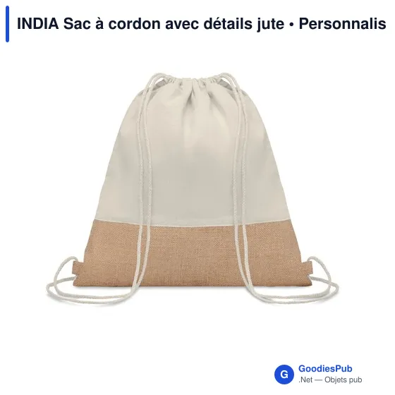 INDIA Sac à cordon avec détails jute - Image 1