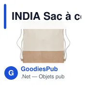 INDIA Sac à cordon avec détails jute - Miniature 2