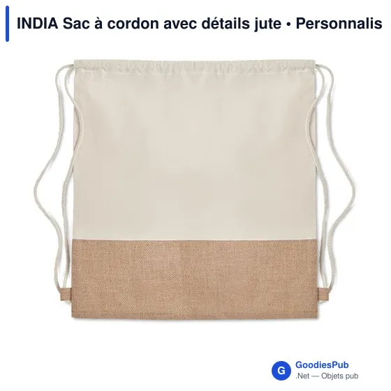 INDIA Sac à cordon avec détails jute - Image 2