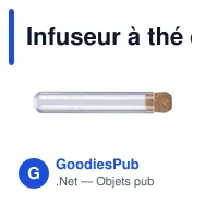 Infuseur à thé en verre personnalisable avec logo - Dustin - Miniature 1