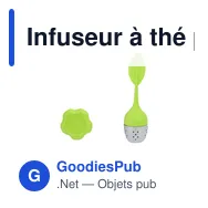 Infuseur à thé personnalisable en acier inoxydable - Infuseur Ponaravec logo - Miniature 1