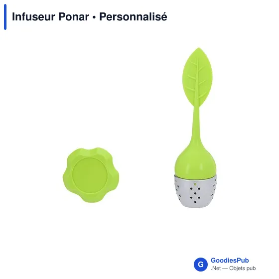Infuseur à thé personnalisable en acier inoxydable - Infuseur Ponaravec logo - Image 1