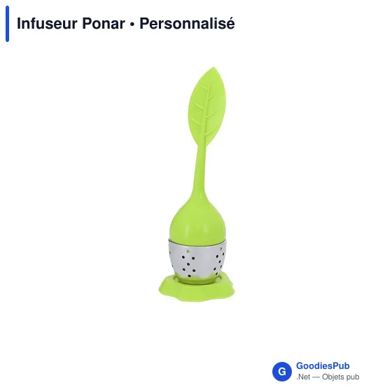 Infuseur à thé personnalisable en acier inoxydable - Infuseur Ponaravec logo - Image 3