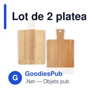 Lot de 2 plateaux à tapas personnalisables en bois d'acacia avec logo - InSideOut - Miniature 2