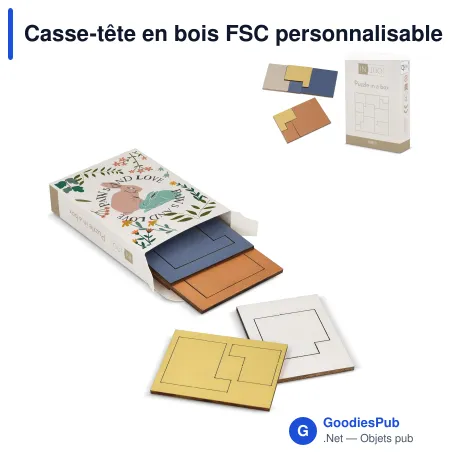 Casse-tête en bois FSC personnalisable en boîte d'allumettes - InSideOut Think IQ