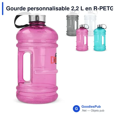 Gourde personnalisable 2,2 L en R-PETG avec logo - InSideOut Jumper
