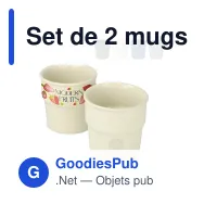 Set de 2 mugs personnalisables 280 ml en céramique avec logo - InSideOut Fika - Miniature 1