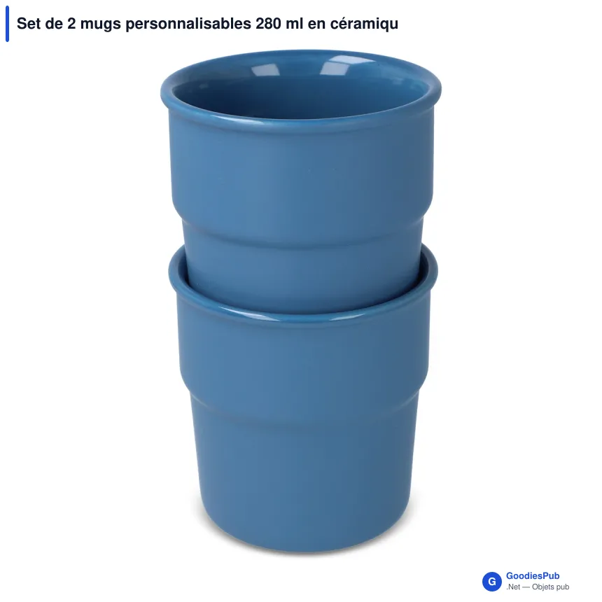 Set de 2 mugs personnalisables 280 ml en céramique avec logo - InSideOut Fika - Image 2