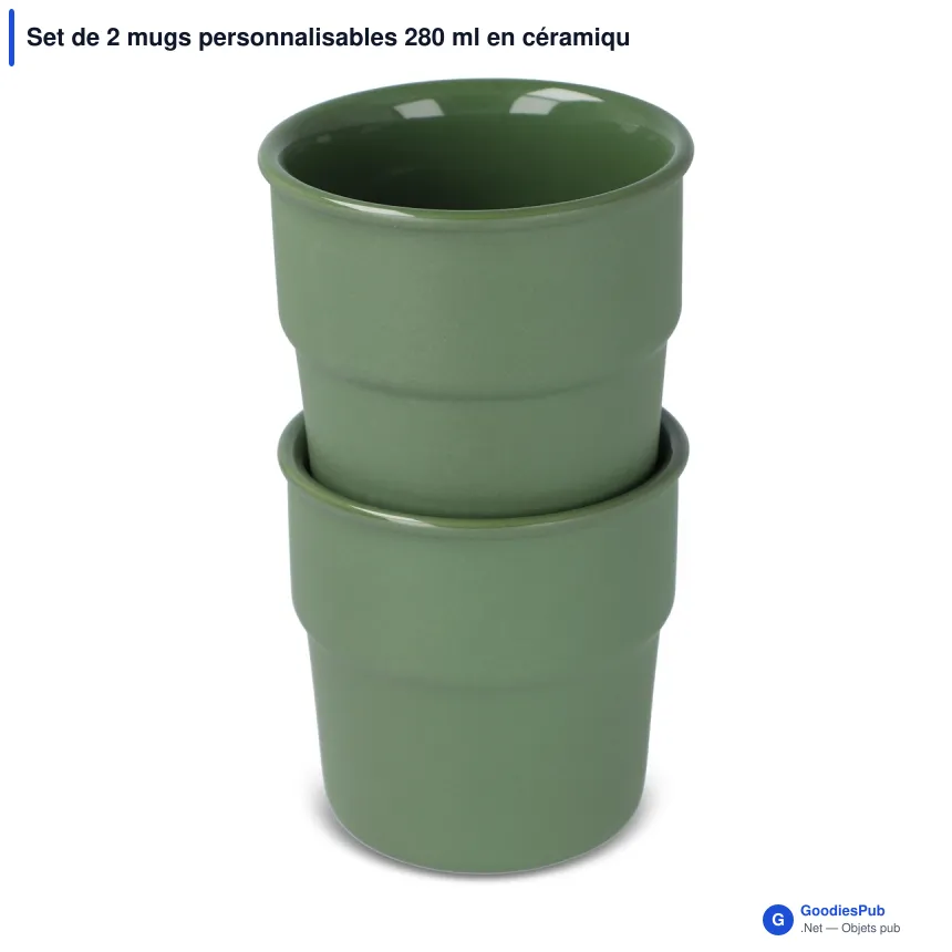 Set de 2 mugs personnalisables 280 ml en céramique avec logo - InSideOut Fika - Image 5