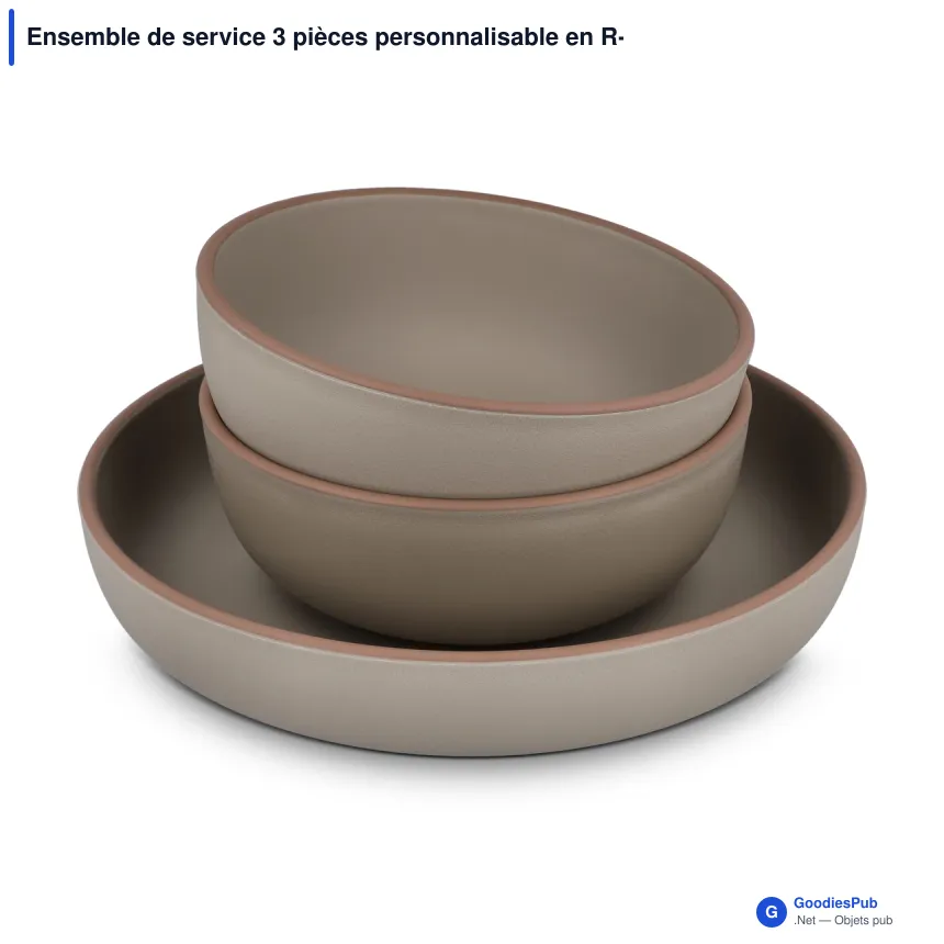 Ensemble de service 3 pièces personnalisable en R-PET avec logo - InSideOut Runa - Image 2