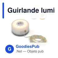 Guirlande lumineuse rétractable personnalisable avec logo - InSideOut - Miniature 1