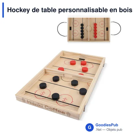 Hockey de table personnalisable en bois FSC avec logo - InSideOut