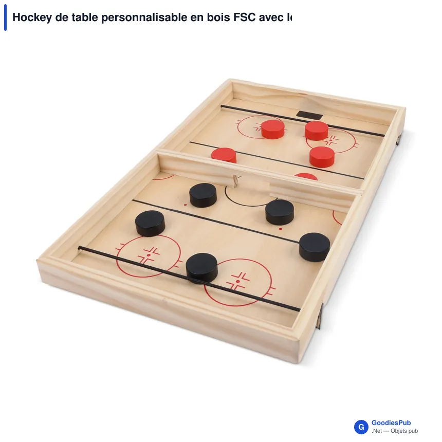 Hockey de table personnalisable en bois FSC avec logo - InSideOut - Image 2