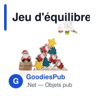 Jeu d'équilibre du Père Noël personnalisable en bois FSC avec logo - InSideOut - Miniature 1